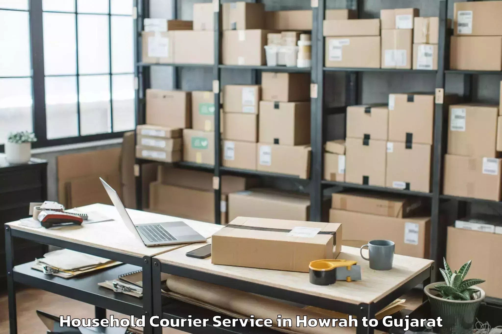 Book Howrah to Botad Household Courier